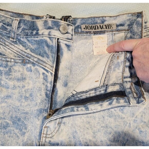Vintage Jordache Acid Wash Denim High Waisted Skirt Size 6/8 Retro Jean Stone - Picture 3 of 9